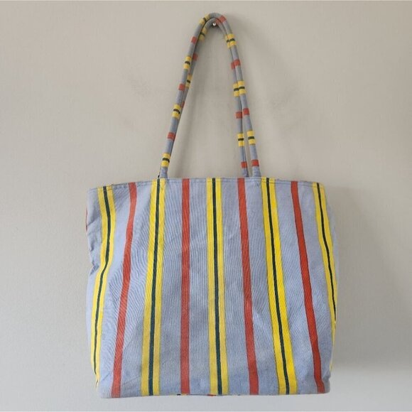 PAUL BRENT | Hand painted canvas Portofino BEACH BAG sandals TOTE - Picture 2 of 7